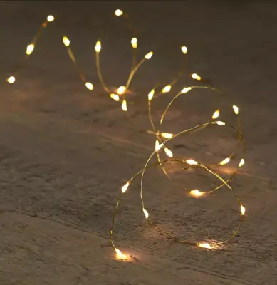 Anna's Collection LED kerstverlichting gouden draad 100 lampjes 5m, warm wit - afbeelding 1