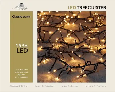 Anna's Collection LED kerstverlichting treecluster 1536 lampjes 20m, classic warm - afbeelding 2