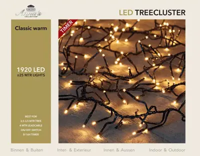 Anna's Collection LED kerstverlichting treecluster 1920 lampjes 25m, classic warm - afbeelding 2