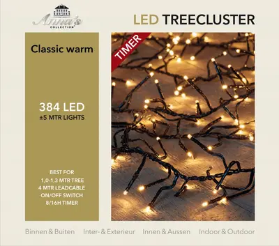 Anna's Collection LED kerstverlichting treecluster 384 lampjes 5m, classic warm - afbeelding 4