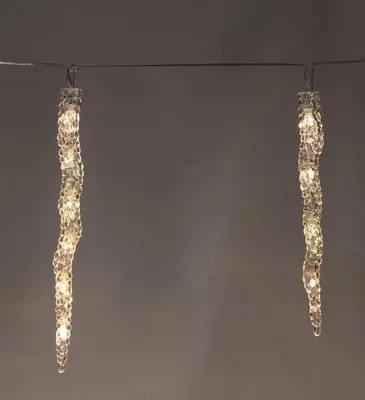 Anna's Collection LED koppelbare ijspegelverlichting 30cm 50 lampjes 3m, warm wit - afbeelding 1