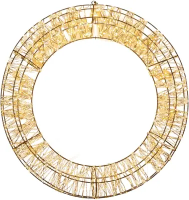 Anna's Collection LED krans 2400 lampjes flash metaal 70 x 12cm, warm wit/classic warm - afbeelding 1