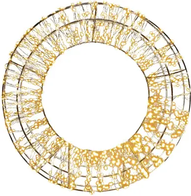 Anna's Collection LED krans metaal flash 1400 lampjes 48 x 10cm, classic warm - afbeelding 1
