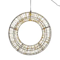 Anna's Collection LED krans metaal flash 1400 lampjes 48 x 10cm, warm wit/classic warm - afbeelding 1