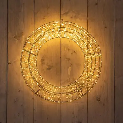 Anna's Collection LED krans metaal flash 1800 lampjes 58 x 12cm classic warm - afbeelding 2