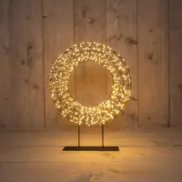 Anna's Collection LED krans op voet 1200 lampjes flash metaal 36 x 8cm, classic warm - afbeelding 1