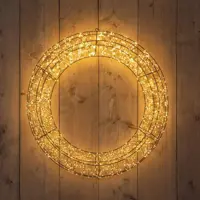 Anna's Collection LED krans op voet 2400 lampjes flash metaal 70 x 12cm, classic warm - afbeelding 2