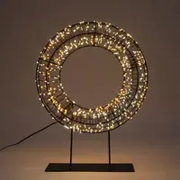 Anna's Collection LED krans op voet 800 lampjes flash metaal 28 x 6cm, warm wit/classic warm - afbeelding 1