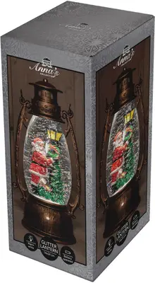 Anna's Collection LED lantaarn kerstman 14,5 x 24cm - afbeelding 1