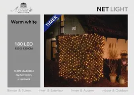 Anna's Collection LED netverlichting 180 lampjes 150 x 130cm, warm wit - afbeelding 1