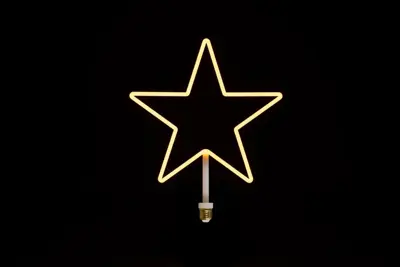 Anna's Collection LED retro ster E27 fitting dimbaar 30,5 x 36cm - afbeelding 1