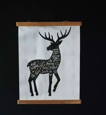 Anna's Collection LED schilderij canvas hert 40 x 50cm - afbeelding 1