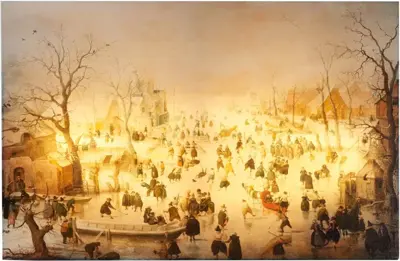 Anna's Collection LED schilderij canvas winter landschap 58 x 38cm - afbeelding 1