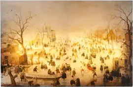 Anna's Collection LED schilderij canvas winter landschap 58 x 38cm - afbeelding 1