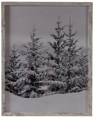 Anna's Collection LED schilderij canvas winterbos 38 x 48cm - afbeelding 1