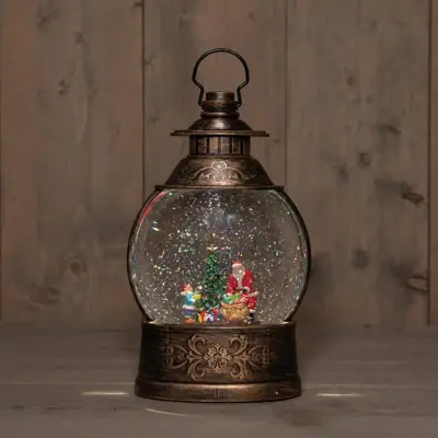 Anna's Collection LED sneeuwbol lantaarn 27 x 16cm, warm wit - afbeelding 3