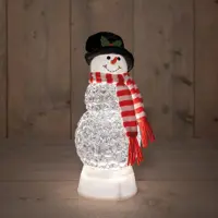 Anna's Collection LED sneeuwbol sneeuwpop Ø 12 x 31cm, warm wit - afbeelding 1