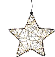 Anna's Collection LED ster 200 lampjes flash zwart Ø 26cm, classic warm - afbeelding 1