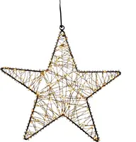 Anna's Collection LED ster 300 lampjes flash zwart Ø 36cm, classic warm - afbeelding 1