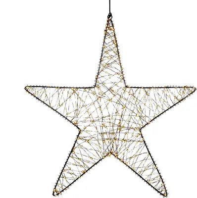 Anna's Collection LED ster 500 lampjes metaal flash Ø 56cm, classic warm - afbeelding 1