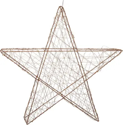 Anna's Collection LED ster gekruist metaal 35 lampjes goud 40cm, warm wit - afbeelding 1
