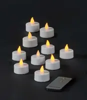 Anna's Collection LED theelicht flame effect 3.5cm wit 10 stuks - afbeelding 1