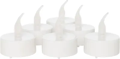Anna's Collection LED theelicht flame effect 3.5cm wit 6 stuks - afbeelding 1