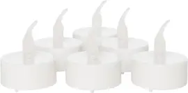 Anna's Collection LED theelicht flame effect 3.5cm wit 6 stuks - afbeelding 1