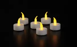 Anna's Collection LED theelicht flame effect 3.5cm wit 6 stuks - afbeelding 2