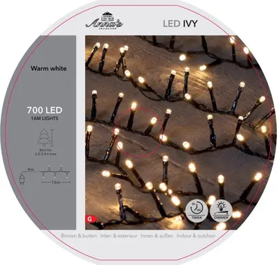 Anna's Collection LED verlichting op haspel 700 lampjes 16m, warm wit - afbeelding 1
