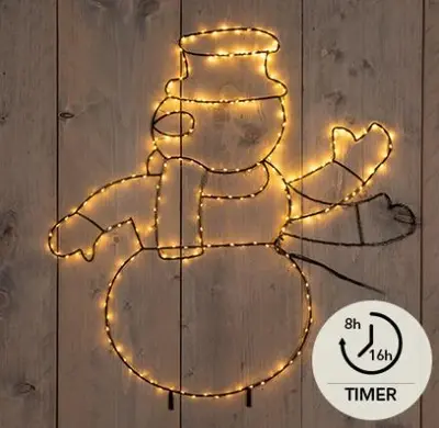 Anna's Collection LED zwaaiende sneeuwman 250 lampjes 50 x 60cm, classic warm - afbeelding 2