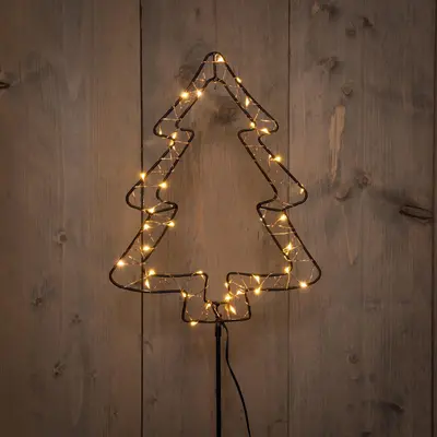 Anna's Collection LED zwarte boom op steker 40 lampjes classic warm - afbeelding 2