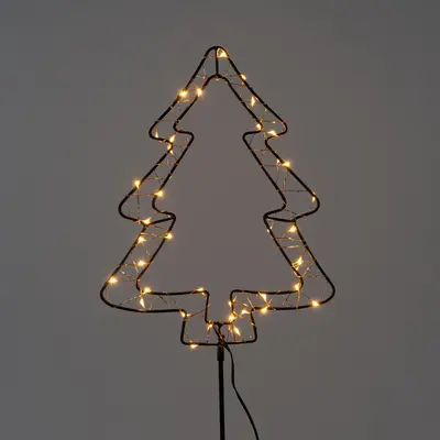 Anna's Collection LED zwarte boom op steker 40 lampjes classic warm - afbeelding 3