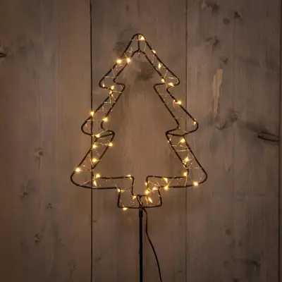 Anna's Collection LED zwarte boom op steker 40 lampjes classic warm - afbeelding 2