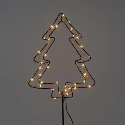 Anna's Collection LED zwarte boom op steker 40 lampjes classic warm - afbeelding 3