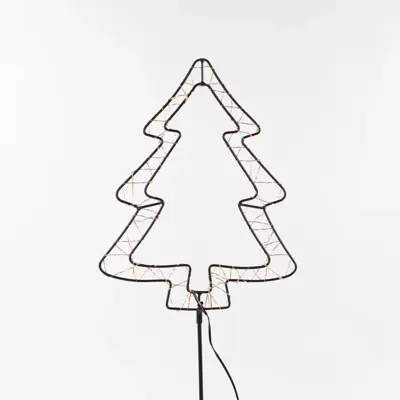 Anna's Collection LED zwarte boom op steker 40 lampjes classic warm - afbeelding 1