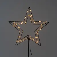 Anna's Collection LED zwarte ster op steker 50 lampjes, classic warm - afbeelding 3