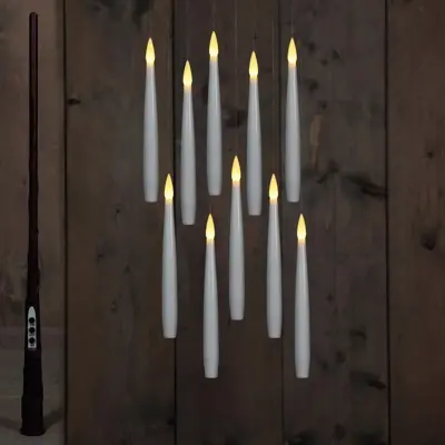 Anna's Collection LED zwevende kaars 3d flame 15 cm wit 10 stuks - afbeelding 2