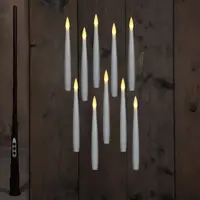 Anna's Collection LED zwevende kaars 3d flame 15 cm wit 10 stuks - afbeelding 2