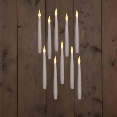 Anna's Collection LED zwevende kaars 3d flame 15 cm wit 10 stuks - afbeelding 1