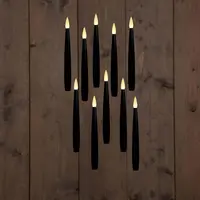 Anna's Collection LED zwevende kaars 3d flame 15 cm zwart 10 stuks - afbeelding 1