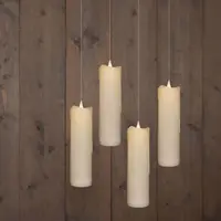 Anna's Collection LED zwevende kaars 3d flame druip 18 cm wit 4 stuks - afbeelding 1