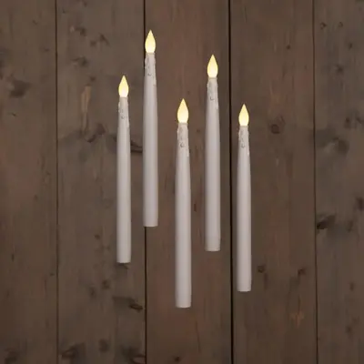Anna's Collection LED zwevende kaars 3d flame druip 28.5 cm wit 5 stuks - afbeelding 1