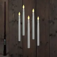 Anna's Collection LED zwevende kaars 3d flame druip 28.5 cm wit 5 stuks - afbeelding 2