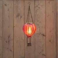 Anna's collection luchtballon solar met vlam effect 20led 45x14cm roze kopen?