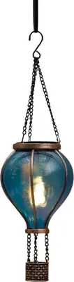Anna's collection luchtballon solar met vlameffect 12led 36x11cm blauw - afbeelding 2