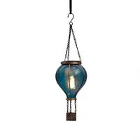Anna's collection luchtballon solar met vlameffect 12led 36x11cm blauw - afbeelding 3