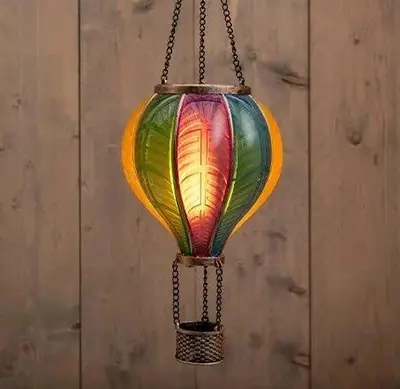 Anna's Collection Luchtballon solar met vlameffect 14 x 45 cm multicolor - afbeelding 2