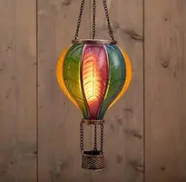 Anna's Collection Luchtballon solar met vlameffect 14 x 45 cm multicolor - afbeelding 2