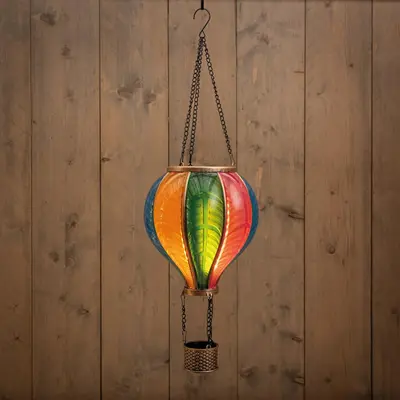 Anna's Collection Luchtballon solar met vlameffect 20 x 62 cm multi